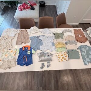 3–6M Summer Baby Clothing Bundle | Gender Neutral | 25 Pieces